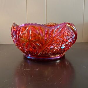 Vintage Amberina Carnival Glass bowl